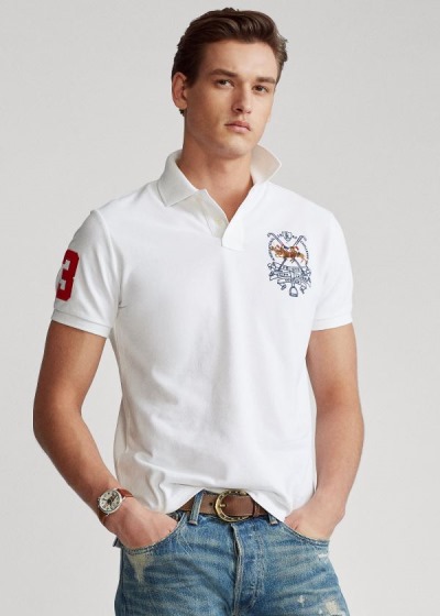 Men's Polo Ralph Lauren Custom Slim Triple-Pony Polos | 285463RGF